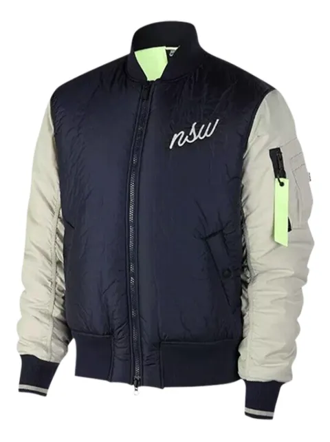 Nike embroidered-logo bomber jacket Blue 928917