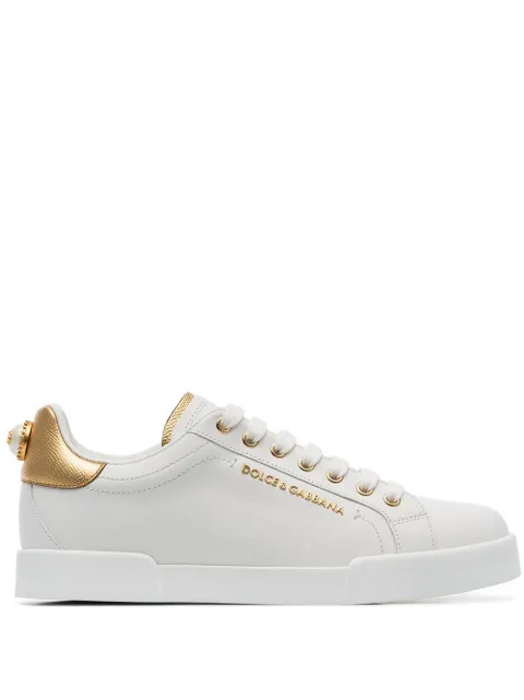 Dolce & Gabbana Portofino sneakers in nappa calfskin with lettering White CK1602AN298
