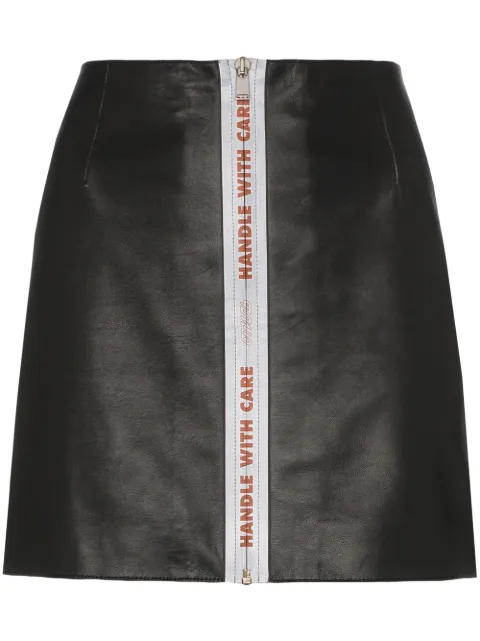 Heron Preston Reflective tape leather mini skirt Black HWCC001R197670441019