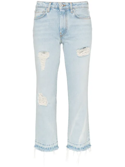 Heron Preston mid-rise distressed cropped jeans Blue HWYA003R196410353127