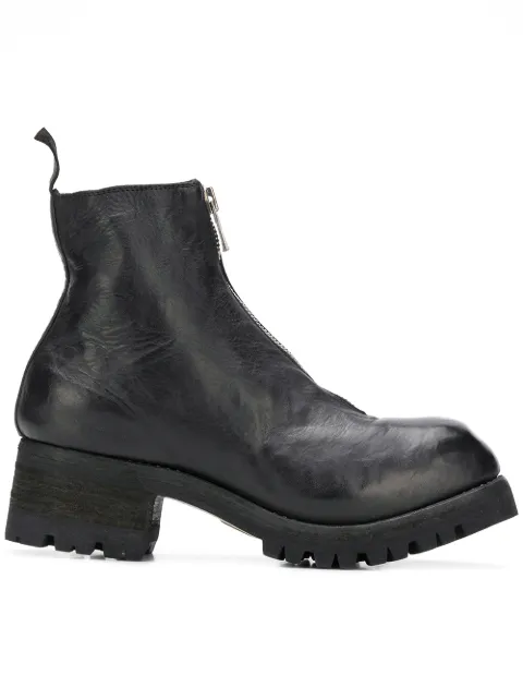 Guidi front zip ankle boots Black PL1VW