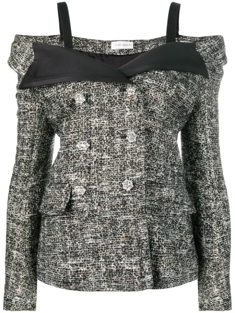 Faith Connexion tweed sailor jacket Black W1207T00T13