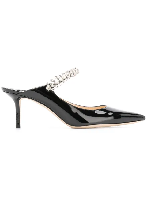 Jimmy Choo 65mm Bing leather mules Black BING65PAT