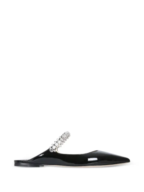 Jimmy Choo Bing crystal-embellished pointed mules Black BINGFLATPAT