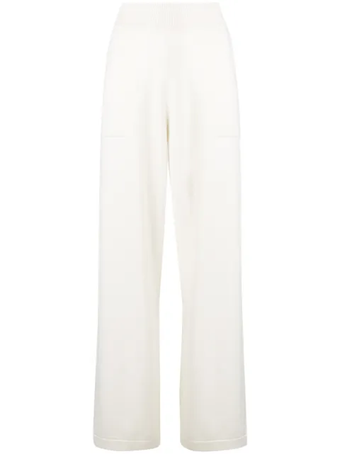 Barrie flared knitted trousers White A00C57620