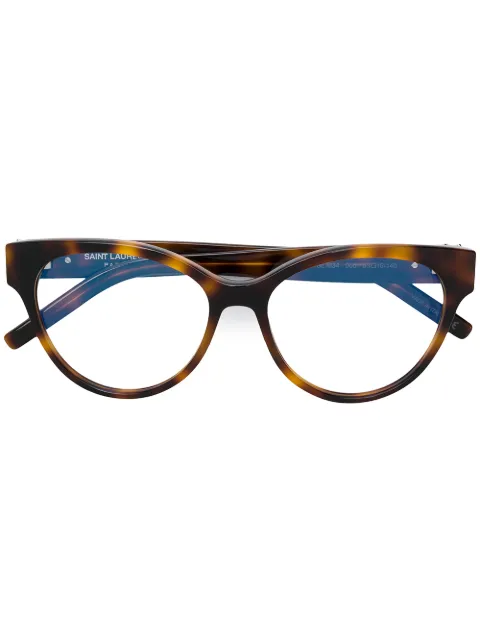 Saint Laurent Eyewear oval shaped glasses Brown SLM34