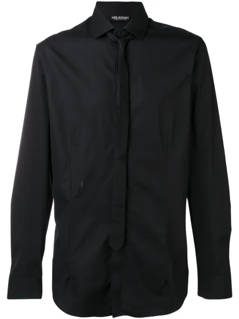 Neil Barrett formal shirt with tie Black BCM1045CH077C