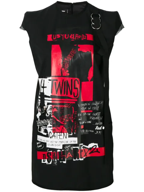DSQUARED2 printed shift dress Black S75CU0941S40320