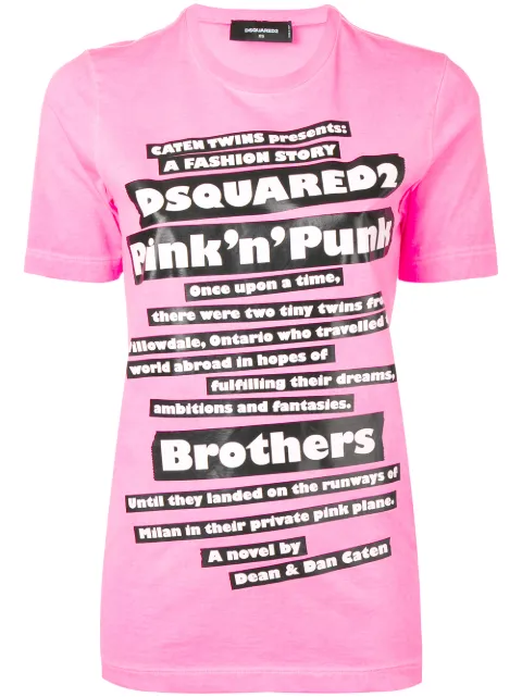 DSQUARED2 graphic-print short-sleeve cotton T-shirt Pink S75GC0980S22427