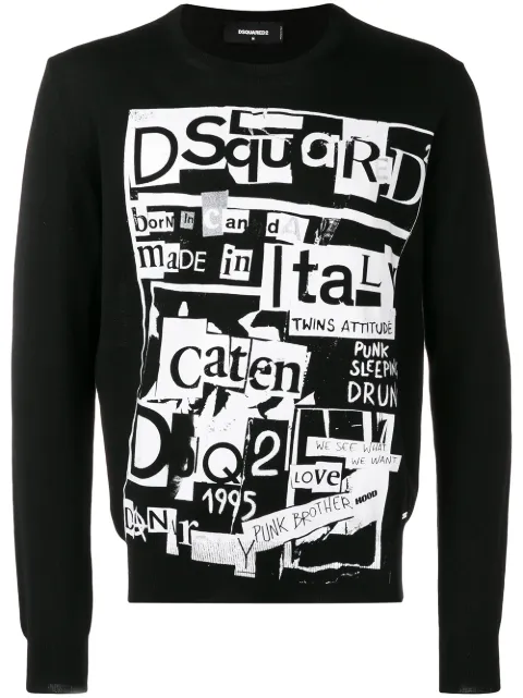 DSQUARED2 logo print jumper Black S74HA0955S16618
