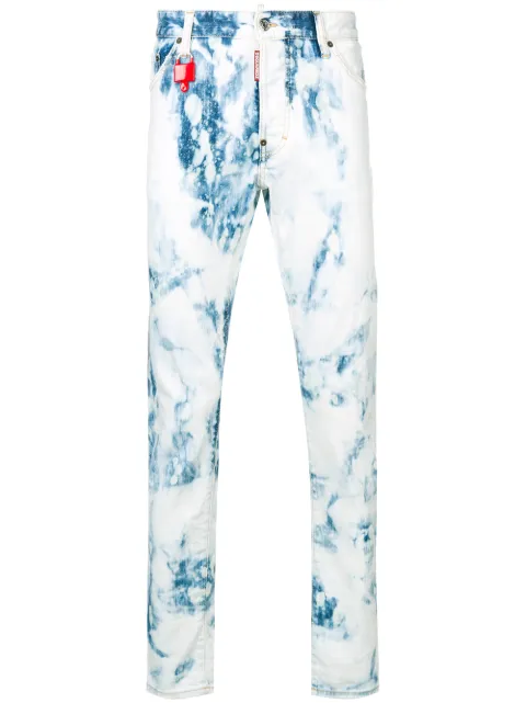 DSQUARED2 bleach wash skinny trousers Blue S74LB0485S30342