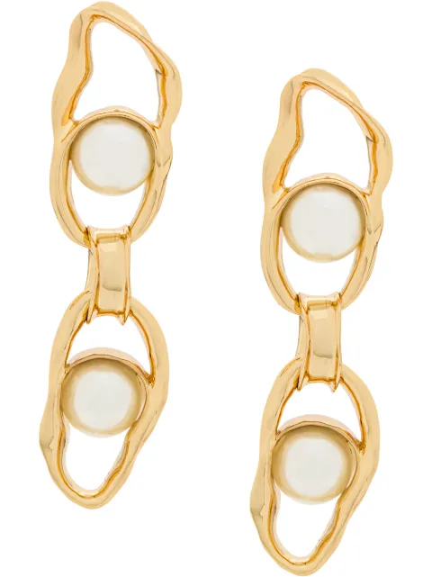 Coup De Coeur Liquid Pearl Chain earrings Gold LIQUIDCHAINEARRINGSGOLD