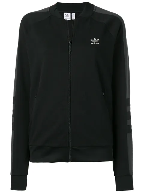 adidas stripe detail track jacket Black DH4194