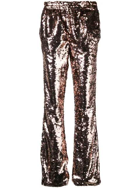 Faith Connexion sequin flared trousers Metallic W1553T00086
