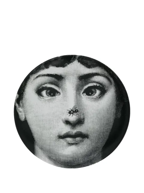 Fornasetti face print plate Black PTV363X