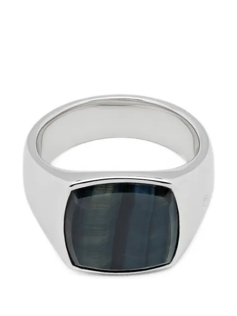 Tom Wood Cushion Blue Hawk Eye ring Silver R74HPBHE01S925