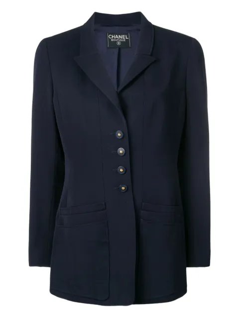 CHANEL Pre-Owned layered pockets blazer Blue CSZH0918CHABLAZ