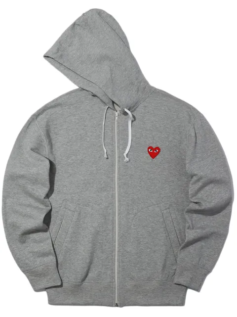 Comme Des Garçons Play 5 Heart-print cotton hoodie Grey P1T250051