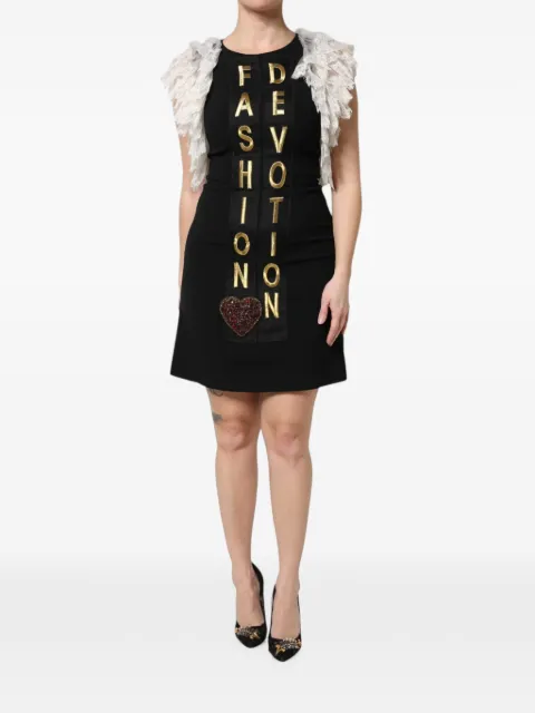 Dolce & Gabbana 'fashion devotion' short dress Black F6B3LZFURDV