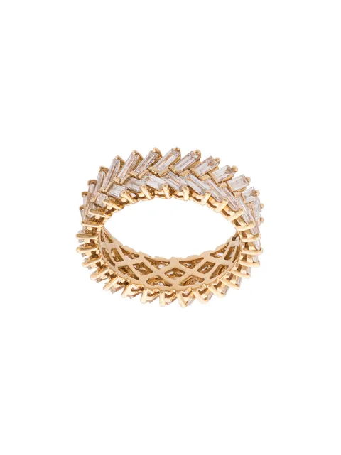 Anita Ko 18kt yellow gold diamond baguette double row ring Gold AKZIPYGFW18