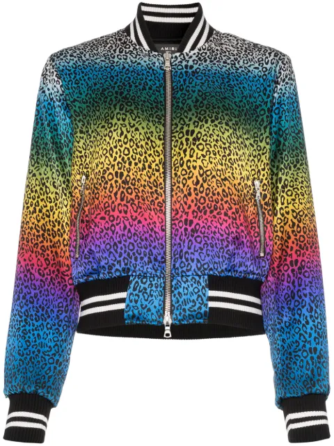 AMIRI leopard rainbow bomber jacket WOBOMSLR