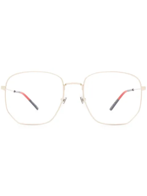 Gucci Eyewear Web-trim glasses Gold GG0396O