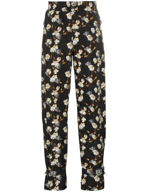 Off-White Floral Design Jogger Pants "Black" Black OWCA079R19B750571000