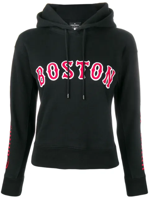 COUNTY OF MILAN front Boston scrip hoodie Black CWBB022E18673182