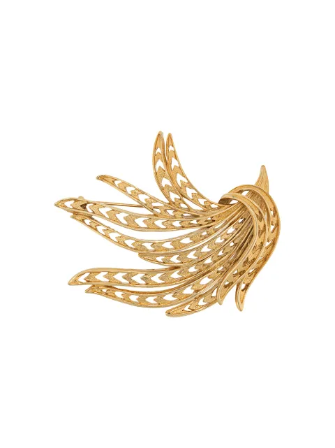 Susan Caplan Vintage textured leaf brooch Gold PN008844