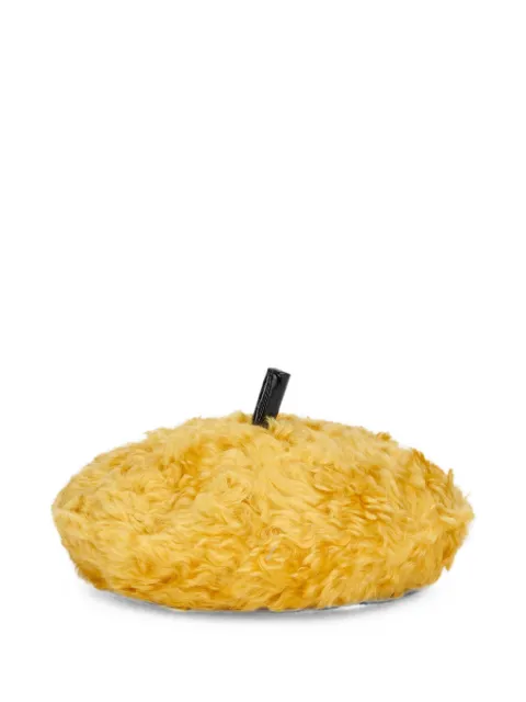 Moschino bouclé-texture beret Yellow A92168213