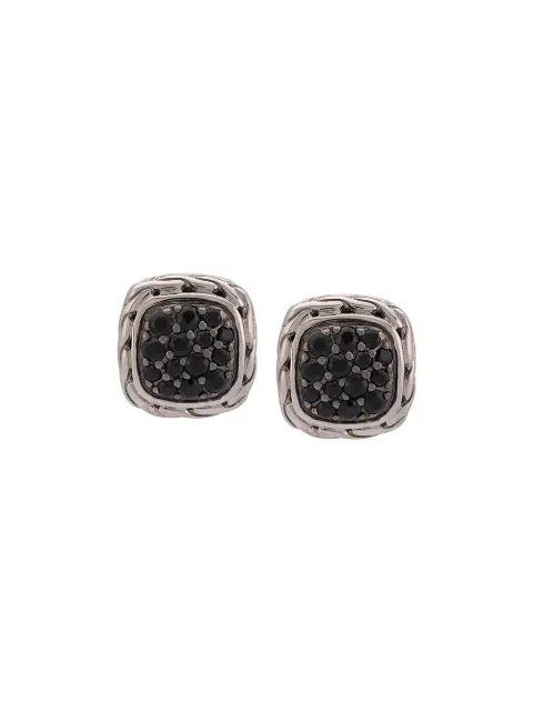 John Hardy Carved Chain sapphire stud earrings Silver EBS92372BLS