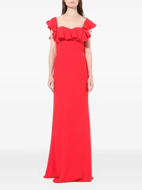 Alexander McQueen dropped sleeves evening dress Red 540861QLE64