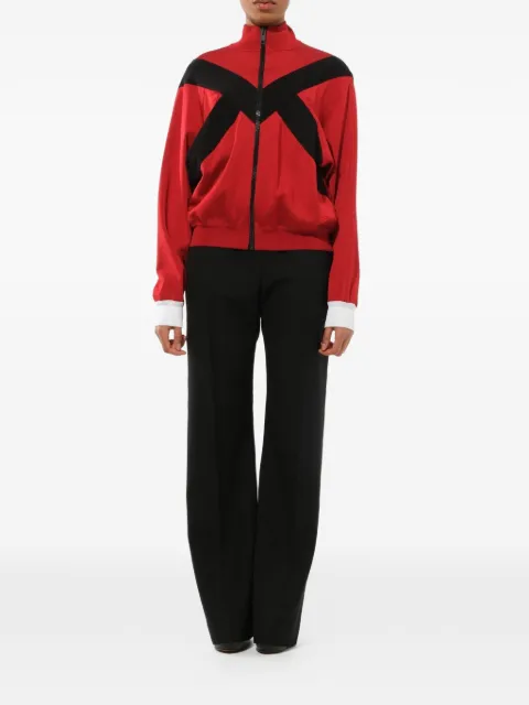 Givenchy stripe-detail zip-up bomber jacket Red BW90504Z38