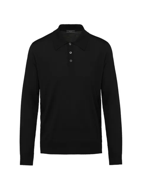 Prada worsted wool polo shirt Black UMM986C5W