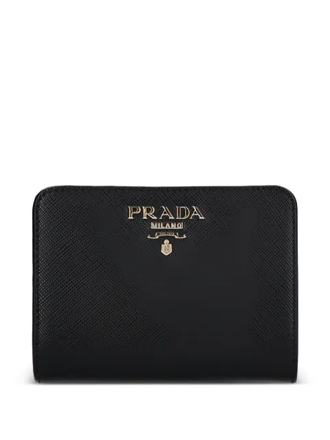 Prada logo-lettering wallet Black 1ML018QWA