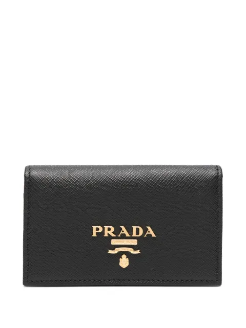 Prada logo-plaque foldover cardholder Black 1MC122QWA