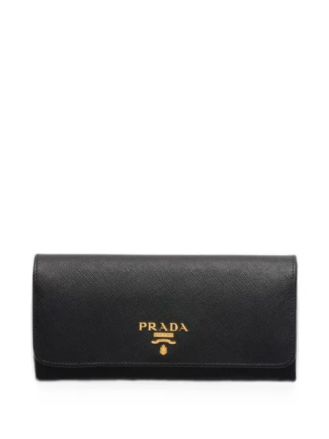 Prada large Saffiano leather wallet Black 1MH132ZLP