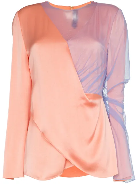 Sies Marjan bari asymmetric tulle top Pink 9BS3032
