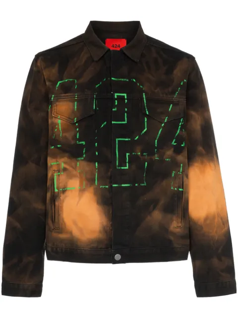 424 logo embroidered ombre effect denim jacket 424CSS190034