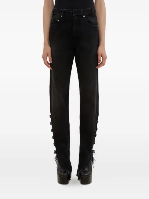 Olivier Theyskens distressed bootcut jeans Black OTA18D01PDEAN