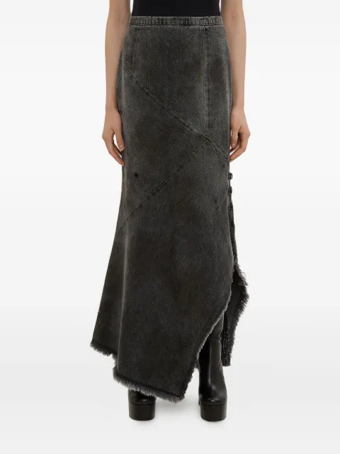 Olivier Theyskens denim asymmetric maxi skirt Grey OTA18D02