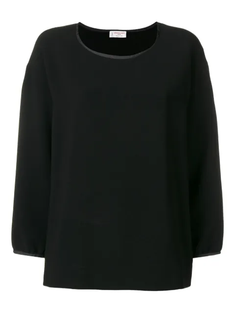 Alberto Biani satin-trim blouse Black MM882AC0030