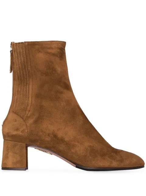 Aquazzura camel brown Saint Honore 50 suede ankle boots Brown SHOMIDB0SUE993