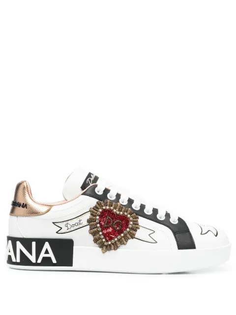 Dolce & Gabbana Portofino embroidered sneakers White CK1544AZ138