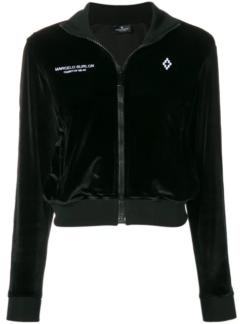 COUNTY OF MILAN cropped zip hoodie Black CWBD004F189251821001