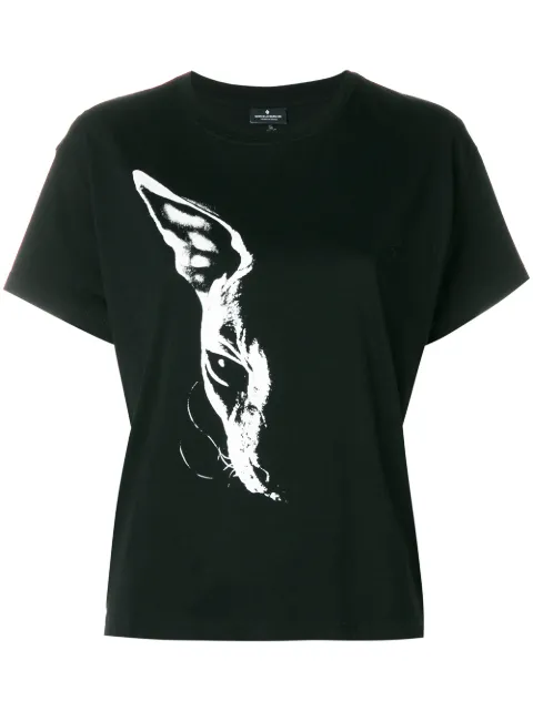 COUNTY OF MILAN cat print T-shirt Black CWAA030F180471591001