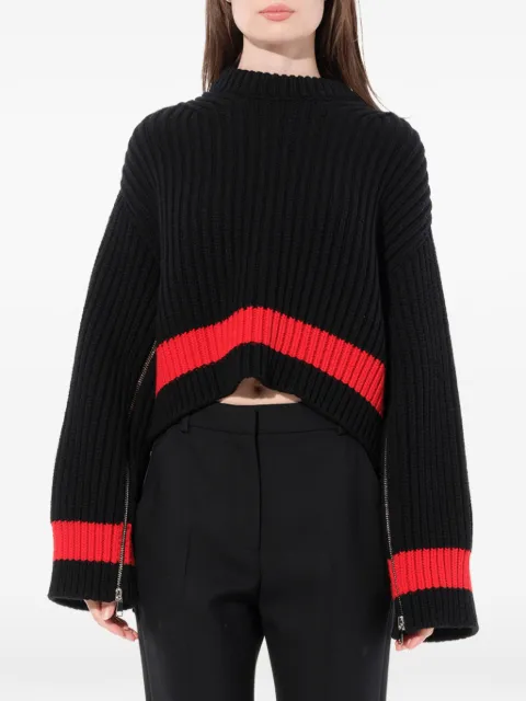 Alexander McQueen zipped sleeves knit sweater Black 543180Q1RQW