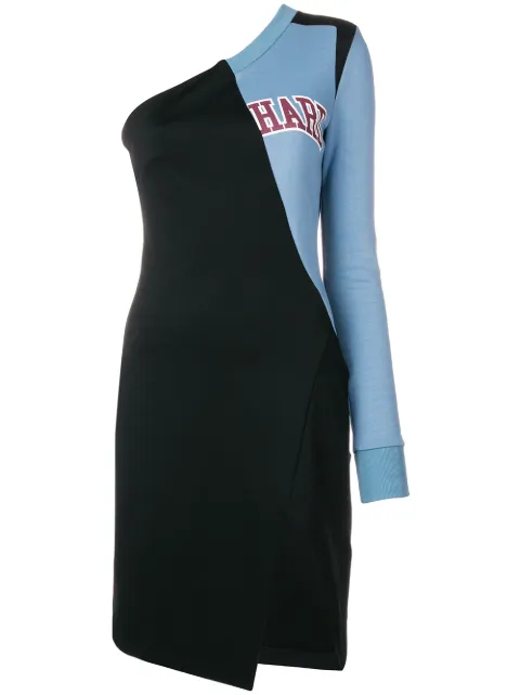 Off-White One Shoulder College dress Black OWDB113F18A730831001