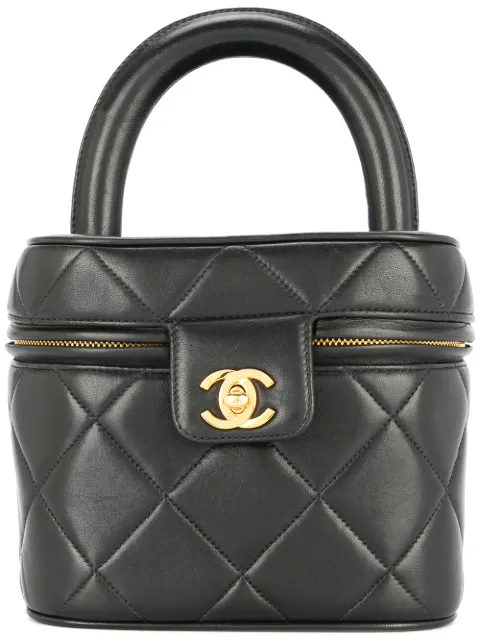 CHANEL Pre-Owned CHANEL Quilted Cosmetic Vanity Hand Bag Black 4870092