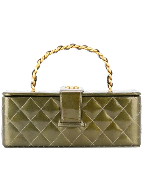 CHANEL Pre-Owned 1994-1996 quilted CC vanity handbag Green 3602260